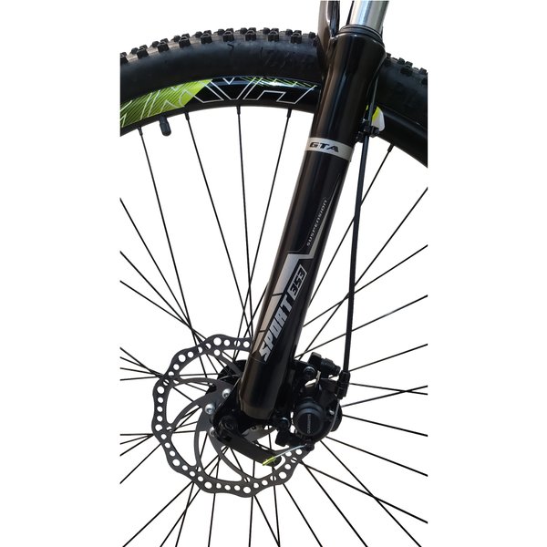 bicicleta first 21v preto verde amarelo 1