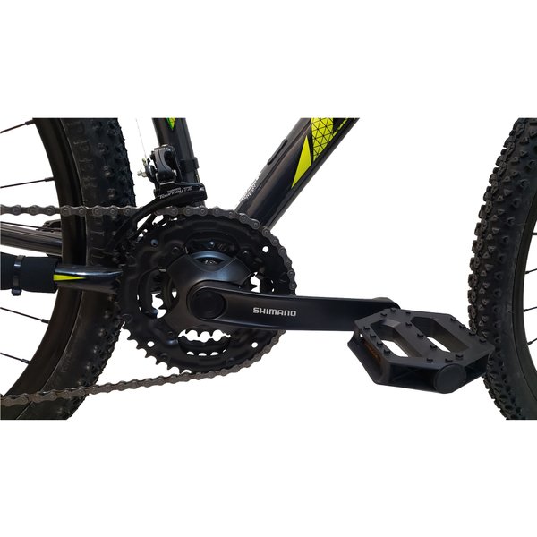 bicicleta first 21v preto verde amarelo 3