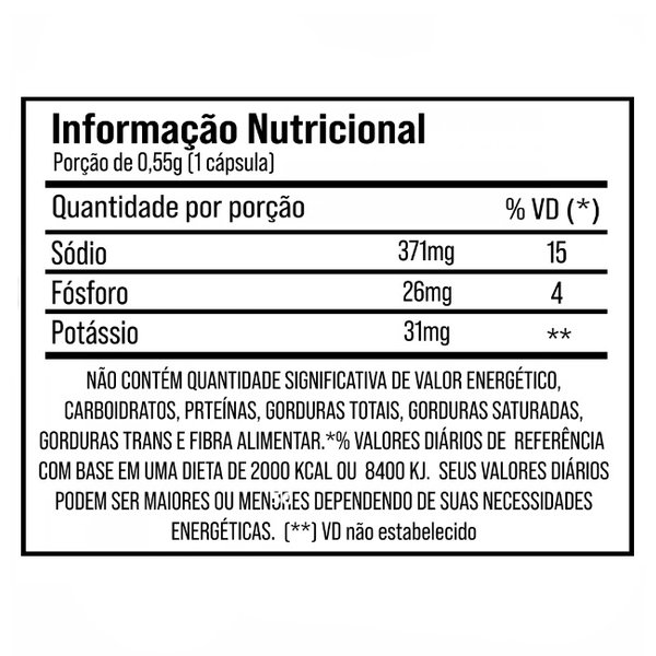 capsula de sal sudract tabela nutricional