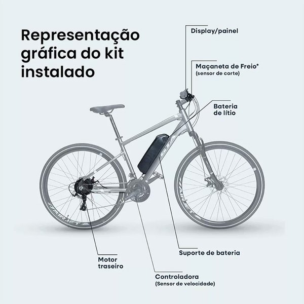 Kit Completo Motor Elétrico GTA 350W para Bicicleta com Pedal Assistido - Main Image